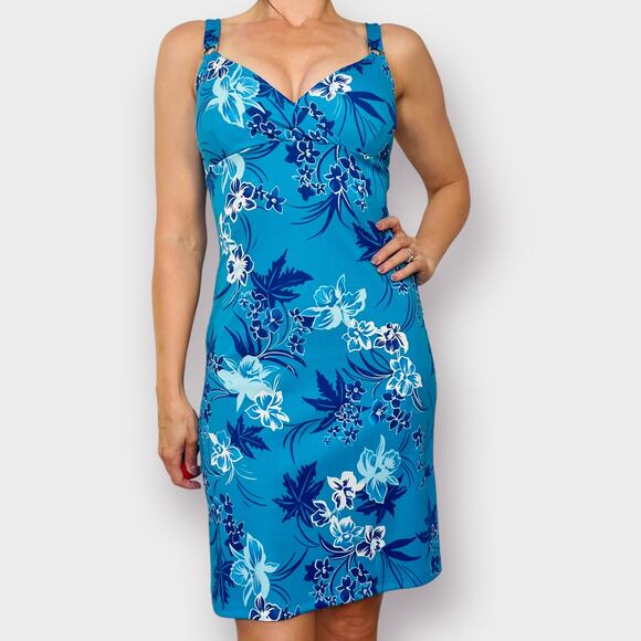 90s Pulse Teal Blue Dress - Picture 3 of 5